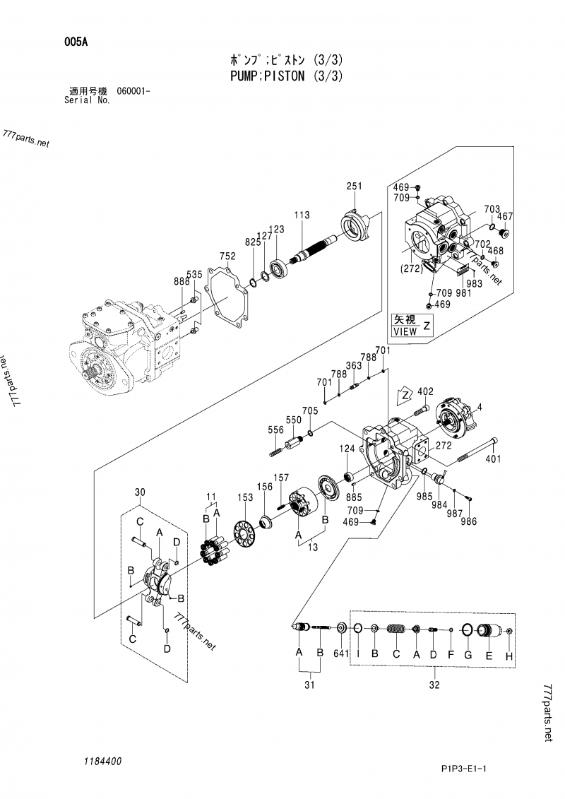 ぴぴ Original Excavator Hydraulic Pump ZX75-5 ZAXIS85USB-3