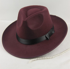 2022 kustom baru hitam merasa Fedora topi untuk pria musim gugur musim dingin pita mengikat Rim grosir untuk pesta dan bisnis pemandangan - Product Image 4
