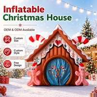 Maison de Noël gonflable en PVC personnalisée, imperméable, pour événements de Noël en extérieur