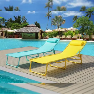 新到货可调式泳池家具沙滩躺椅钢便携式太阳椅