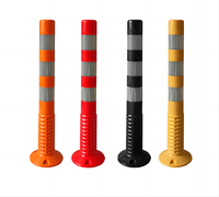 Séparateur de route flexible de haute qualité en pu, télescopique, poste d'avertissement de route, jaune, en plastique