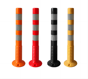 Poste divisor de carril flexible de pu, poste de advertencia de carretera reflectante, postes de plástico amarillo, alta calidad - Product Image 1