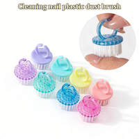 Mini-brosses professionnelles de manucure pour le nettoyage des ongles et des cheveux, avec virole sertie, manche en plastique, en nylon, pour le nettoyage des outils.
