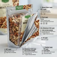 Bolsa de Papel Kraft Marrón Impresa Digitalmente para Granos, Cereales, Alimentos, con Cierre Vertical