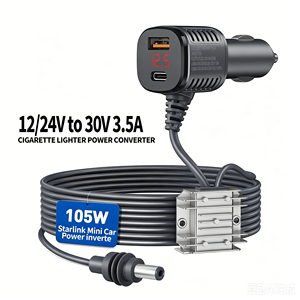 Câble de chargeur de voiture Starlink Mini 105W avec affichage numérique, adaptateur d'alimentation CC 12V-24V pour voiture, camping-car, bateau - Product Image 1