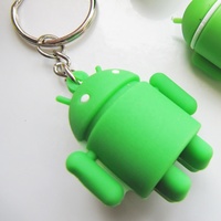 Porte-clés 3D Android en caoutchouc souple PVC personnalisé, écologique, durable, certifié RoHS, avec impression numérique
