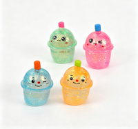 Jouet Squishy TPR en forme de tasse de thé au lait colorée et mignonne, rempli de farine de maltose, avec visage adorable, balle anti-stress à rebond lent, jouet de décompression