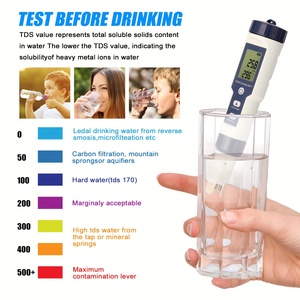 Stylo testeur de qualité de l'eau industrielle 5-en-1 PH/EC/Salinité/TEMP/TDS, détecteur multifonction avec support OEM - Product Image 2