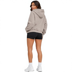 Sudadera con capucha de invierno para hombre, 100% algodón, corte regular, estilo urbano, con media cremallera, forro polar, cordón y bolsillo, venta al por mayor - Product Image 5