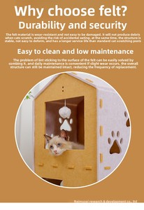 <span class=keywords><strong>Villa</strong></span> de Lujo para Gatos y Perros, Casa para Gatos de Varios Niveles, Plataforma Grande, Techo de Fieltro Impermeable para Todas las Estaciones, Diseño con Huellas de Patas, Uso en Interiores - Product Image 4