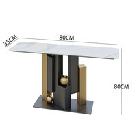 Console d'entrée de luxe léger, style minimaliste moderne Wabi-Sabi, en métal et ardoise SP-025, pour hôtel et appartement, installation amovible