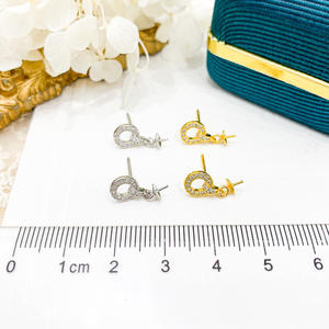 Accesorios de Plata S925 para DIY, Bandeja Vacía para Perlas con Cuentas Redondas de 8-13 mm, Joyería de Plata Simple, Aretes Modelo 21531 - Product Image 3