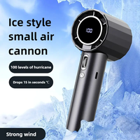 Ventilateur portable haute vitesse à moteur drone, 100 niveaux de vent puissant, avec écran LED pour les voyages et les activités de plein air