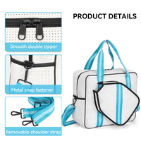 Sac de transport portable pour raquette de pickleball, sac de rangement léger en tissu néoprène pour raquettes, plusieurs modes de transport, peut contenir des vêtements et des chaussures