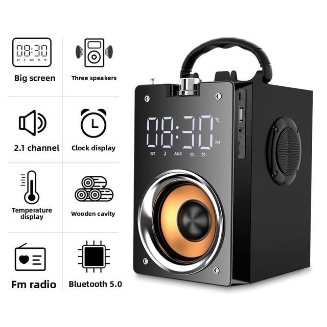 T3 Portable Subwoofer Bluetooth 5.0 Wireless Plastic case IPX2 Waterproof Rechargeable Outdoor Mobile Device