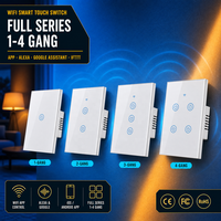 Interrupteur intelligent 4 voies pour hôtel, appartement, rénovation de maison, commande vocale, panneau tactile WiFi, compatible avec la boîte de type US 118