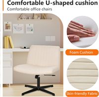 Chaise de bureau minimaliste moderne bon marché chaise de bureau pivotante réglable avec pied en métal pour ordinateur de vanité d'étude de bureau de salon