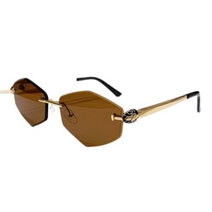 SPOEN Rimless Rectangle <b>Sunglasses</b> <b>Gradient</b> Lens UV400 Light Weight Retro Style Unisex Sun Protection - Product Image 5