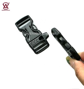 Supply 20mm Plastic <strong>Whistle</strong> Side Release Support Customized Color Survival Belt <strong>Buckle</strong> with <strong>Whistle</strong> for Out Door Backpack - Product Image 4