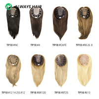 Topper de cheveux à clipser pour femmes avec sous-couche sur le devant et les tempes, base mono, cheveux humains chinois Remy, lisses naturels, base 6x7 pouces
