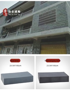 Tuiles <span class=keywords><strong>de</strong></span> protection Huuse et Road Fire Brick, écologiques, imperméables, durabilité supérieure à 100 ans, style traditionnel, en argile grise, fabriquées à Yulin, Chine - Product Image 2