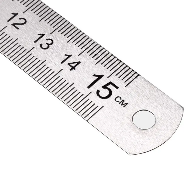 Metalen linialen, 9 stuks, van roestvrij staal, dubbelzijdige weegschaal, linialen voor techniek, kantoor, tekenen, lessen, 15 cm, 20 cm, 30 cm