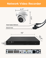 Système de caméra NVR PoE 16 canaux 4COVR avec disque dur 4 To, faible coût, OEM, 16x 5MP, vision nocturne IA, surveillance domestique via application