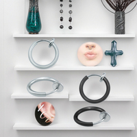 Non Piercing Clip sur Nez Hoop Anneaux Faux Nez Anneaux Hoop Faux Septum Piercing En Acier Inoxydable Corps Piercing Bijoux