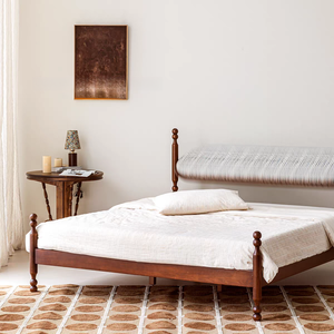 Cama Princesa Estilo Francés, Queen Size, Giratoria de Doble Cara, Tapizada en <span class=keywords><strong>Tela</strong></span>, Estructura de Madera de Roble Macizo, Diseño Retro, Muebles de Dormitorio - Product Image 2