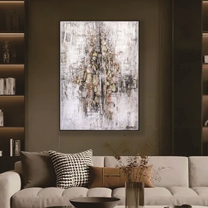 Vendita Calda: Dipinto Murale Minimalista di Alta Qualità con Pietre Naturali su Tela, Grande Formato, Fatto a Mano, Disponibili Misure Personalizzate - Product Image 4