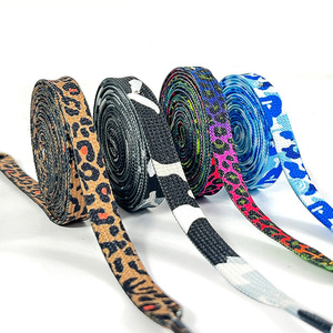 WEGOODZF Lacets imprimés <span class=keywords><strong>l</strong></span>éopard camouflage colorés personnalisés Lacets plats en polyester pour baskets et chaussures décontractées - Product Image 2