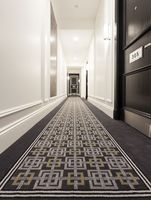 Tapis imprimé antidérapant à poils longs pour couloir d'hôtel de luxe - Rouleau de tapis décoratif classique en nylon/polypropylène
