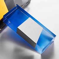 Vente directe d'usine, trophée en cristal coloré en forme de cube, trophée commémoratif pour les employés exceptionnels de la semaine