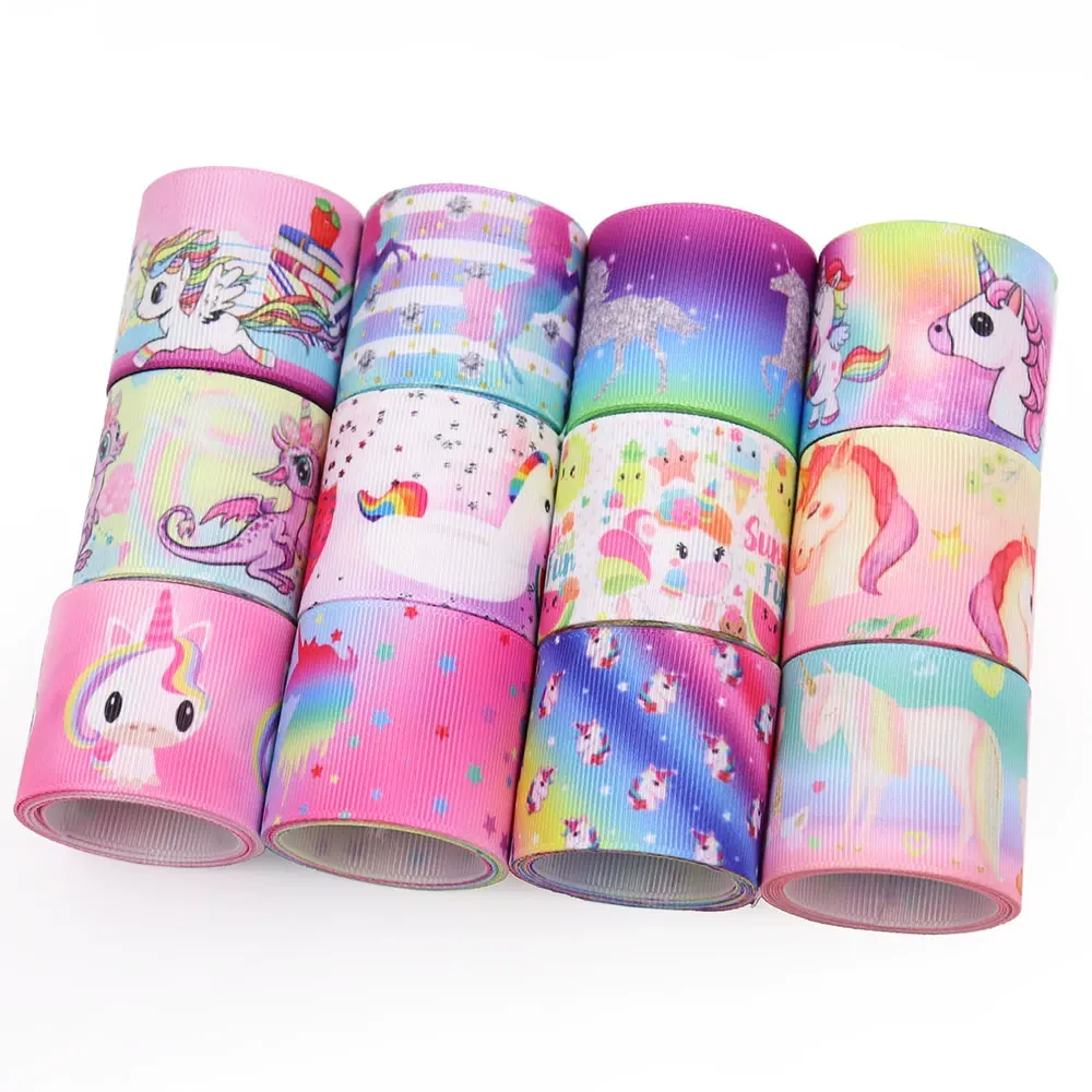 Tier bedrucktes Ripsband mit Zebra druck Zoll 25mm Cartoon Meerjungfrau Muschel Einhorn Schule Gros grain Band