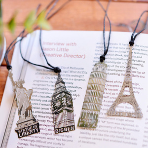 Marcapáginas Metálico de la Torre Eiffel, Estatua de la <span class=keywords><strong>Libertad</strong></span>, Big Ben, Torre Inclinada de Pisa, Regalos Promocionales - Product Image 3