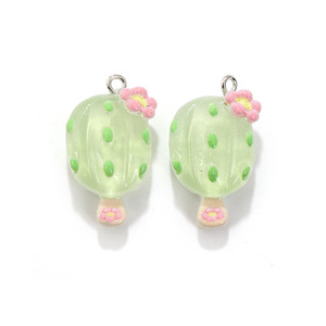 Pendentifs en résine pour artisanat, sucettes glacées, accessoires <span class=keywords><strong>DIY</strong></span> en résine, jouets alimentaires simulés, pendentifs collier <span class=keywords><strong>Cactus</strong></span> Fleur de pêcher - Product Image 4
