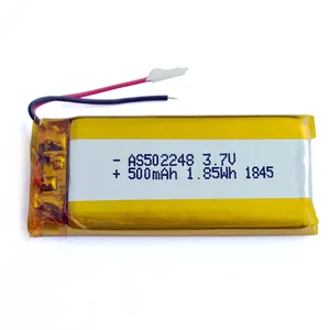 UL CE UN38.3 certifications lithium polymer battery 502248 3.7v 500mAh rechargeable battery for smart device