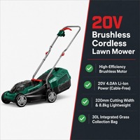 Tondeuse à gazon sans fil à 3 positions de réglage de la hauteur, 20 à 60 mm, coupe-herbe sans balais pour la tonte des jardins privés