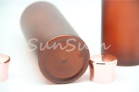 Frost 500ml Grande bouteille cylindrique ambre PET avec bouchon à vis métallique