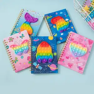 Son popit okul malzemeleri sevimli dizüstü yumuşak dokunmatik Memo Pad Pop It günlüğü hediye seti kızlar için