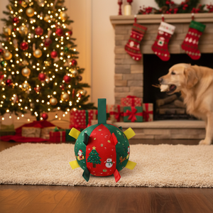Schattig huisdier speelgoed bal hond Kerstmis buiten flanel/PP katoen polyester tandenknarsen bijtbestendig geluid gevuld training - Product Image 1