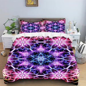 Juego de Funda Nórdica y Cubrecama con Diseños Modernos, Impresión Fluorescente UV, Estilo Bohemio Tibetano, Geométrico - Product Image 2