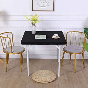 Vente en gros événement extensible noir Spandex carré élastique imperméable couverture de table dessus de table bonnet de table nappe de couleur unie - Product Image 3