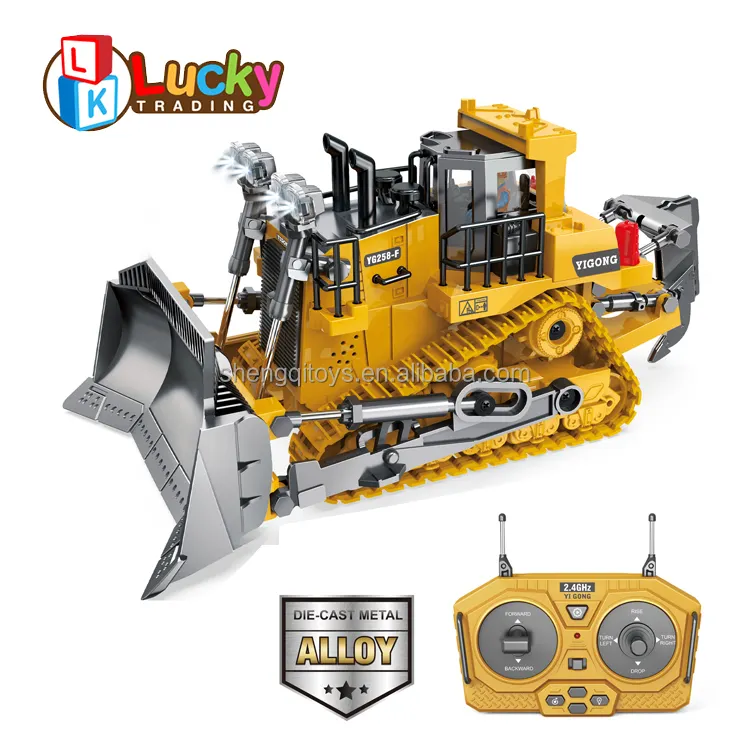 Hot Selling rc car 2.4G Crawler Bulldozer Model Toy Truck 9CH Engineering Vehicle Remote Control Alloy Car for Children