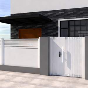 Thanh Lịch Hiện Đại Nhôm Ngang Slat Hàng Rào Riêng Tư & Trellis Ngựa Hàng Rào 3D Mô Hình Vườn Các Tòa Nhà Chất Lượng Cổng Sân - Product Image 6