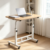 Table de chevet pliable réglable en bois, bureau d'ordinateur ergonomique, durable, mobile, gain de place, écologique, pour le bureau à domicile