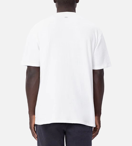 T-shirt Homme Streetwear en Gros 100% Coton Oversize Col Côtelé Épais Épaules Tombantes Personnalisé Effet Vieilli Blanc pour Hommes - Product Image 4