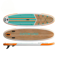Planche de paddle gonflable SUP blanche et verte à rayures Aqua Design, en PVC Drop Stitch, pour adultes, ensemble complet avec pagaie en carbone, pompe et aileron