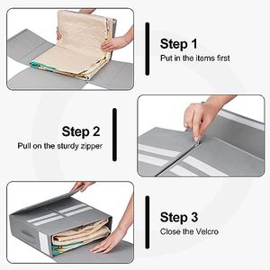 Foldable Eco-Friendly Fabric Storage Bins Woven <b>Bedding</b> Organizer Container <b>Boxes</b> Bed Sheets Blankets Foldable <b>Bedding</b> Clothes - Product Image 4