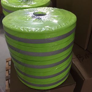 Precio barato fluo verde naranja <span class=keywords><strong>cinta</strong></span> <span class=keywords><strong>reflectante</strong></span> de poliéster de alta visibilidad para <span class=keywords><strong>ropa</strong></span> - Product Image 5